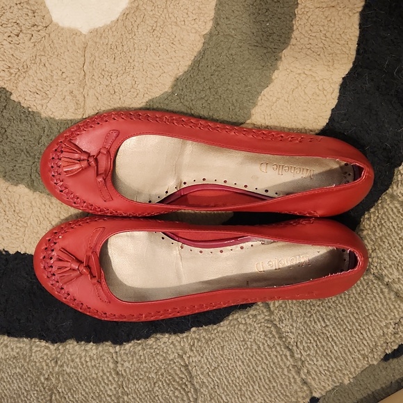 Michelle D Red Flats - Picture 3 of 4